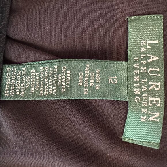 Ralph Lauren Evening Gown - Black with Rhinestones - Picture 1 of 3